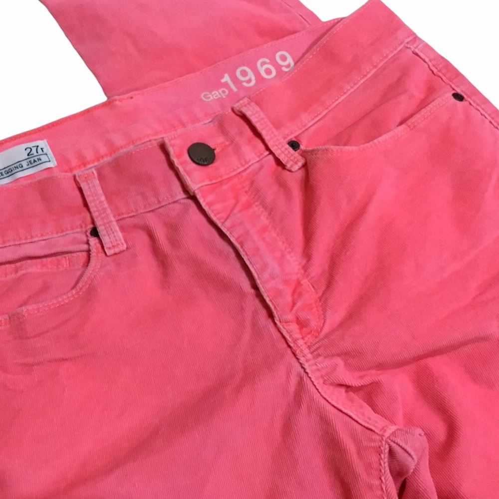 GAP Neon Pink Corduroy Legging Jean Skinny 27r - Picture 3 of 8